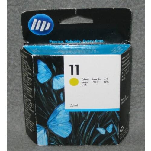 Original and Expired C4838A Yellow Ink Cartridge for HP 11 Business Inkjet 1000 1100 2800 for HP DesignJet 100 HP OfficeJet 9110