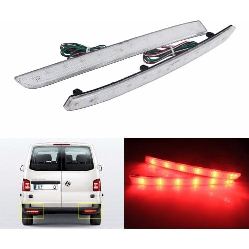 ANGRONG 2x Rear Bumper Reflector LED Light(CA332) For VW Transporter T5 Multivan Caravelle Facelifted