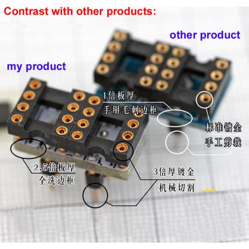 Gold-plated DIP8 Mono to Dual Op Amp Adapter Converter OP amplifier IC socket OPA128 OPA627 AD847 AD797