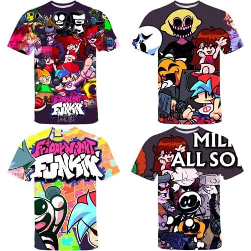 Friday Night Funkin New Product Launch 3D Print T-Shirt Adults Children Tops Tees Summer Hip-hop Casual Short-Sleeved Streetwear