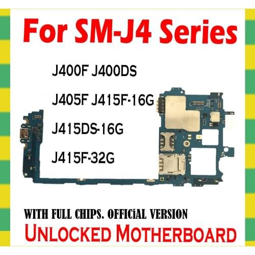 16GB 32GB Unlocked Logic Board for Samsung J4 J400F J400DS J415F J415DS Motherboard Full Function Mainboard Europe Vers