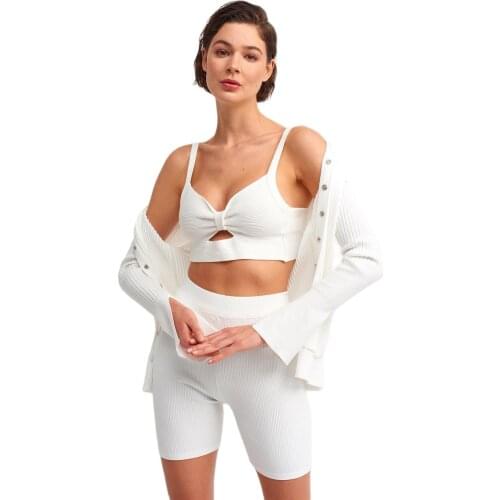 Sexy women crop tops sleeveless short cotton knitted bar Front Bow Strap Bustier 2021 Summer Womens Crop Top топик женский