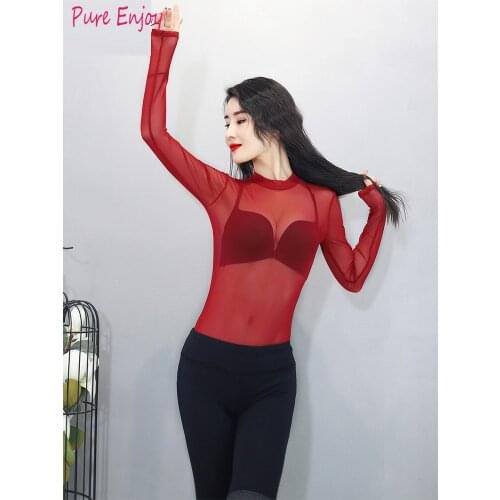 Sexy Mesh 4 colors Eastern Oriental Belly Dance Tops Shirt Costume for Women Bellydance Dancing Clothes Dancer Wear Clothing