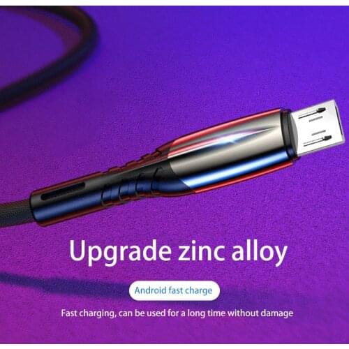 Kebiss Android Fast Charge Data Cable for xiaomi Huawei Oppo Vivo Phone Charger usb charging cable LED light up cables usb cable