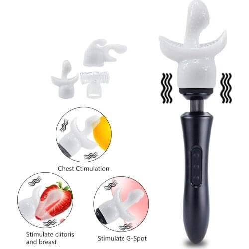 Av Vibrator Attachment Male Masturbator Headgears Soft Sex Toy for Women Men Vibrating Nozzles Massager Glans Stimulator