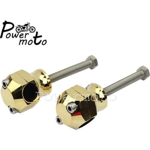 Billet Brass Old Shool Vintage 1" 25mm Handlebar Riser Retro Bar Clamp Mount for Honda Cafe Racer Yamaha Harley XS650 CB CL