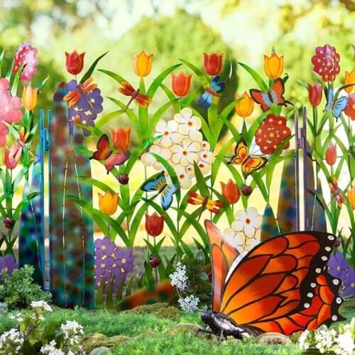 Courtyard Garden Iron Art Fence Flower Bed Garden Ornament Fence Home Decoration Edging Border DIY Lawn Landscape Frame