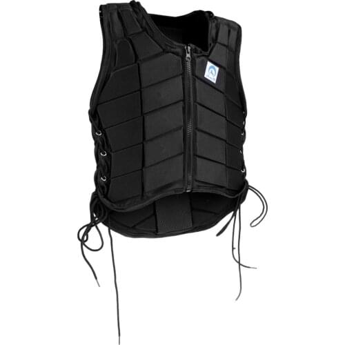 Horse Riding Vest, Zipper Safety Shock Absorption Waistcoat Body Protective Gear