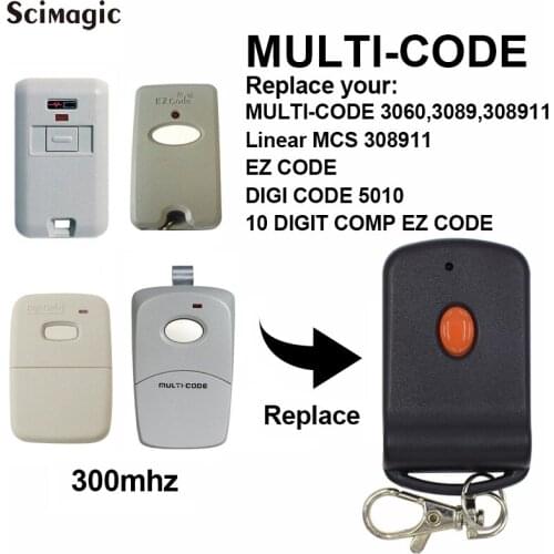 10 Dip Switch MultiCode 3060 3089 300MHz Garage Remote Replacement 3pcs