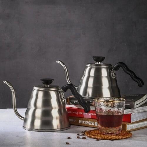 1L/1.2L Stainless Steel Coffee Pot Drip Type Kettle Teapot Kettle Tea Maker High Quality Water Bottle Kitchen Accessories