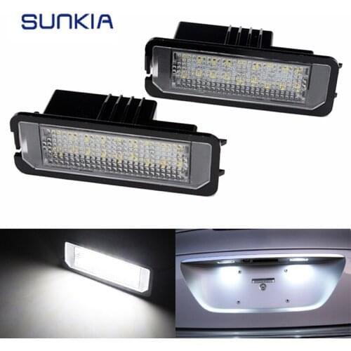2Pcs/Set SUNKIA Built-in Canbus Error Free White 18SMD LED Number License Plate Lights For Bently Continental Mulsanne