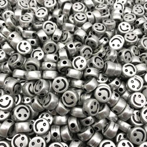 20pcs 10mm Smiley face Acrylic Clay Shape Spacer Beads For DIY Handmade Jewelry Craft Accessories#07