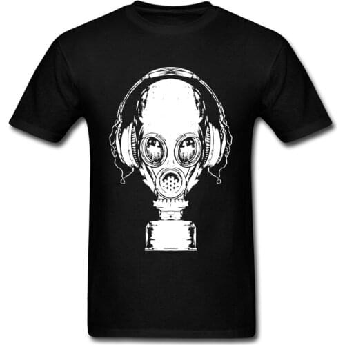 2018 Tune In Music Lover Men T-shirt Black Tee Shirt O Neck Strange Cartoon Printed Mans Tops Funny Fools Day