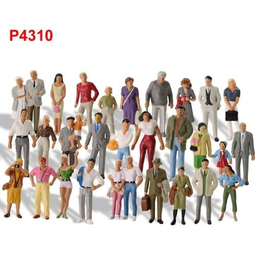 30pcs Different Poses Model Trains 1:43 O Scale All Standing Painted Figures Passengers People Model Railway P4310