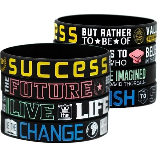 300pcs Graduation Inspirational Quote Dream Inspire Create Believe Silicone Bracelets Rubber Wristbands Free Shipping by DHL