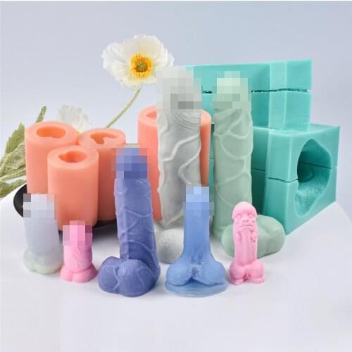 3D Sexy Tool Penis Silicone Body Mold Different Size Gifts Candle Moulds Baking Sugar Chocolate Cake Mold Mini Ice Cream Forms