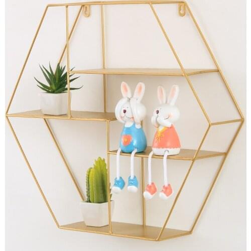 50cm diameter four-layer wrought iron Storage rack Wall-mounted round commodity shelf