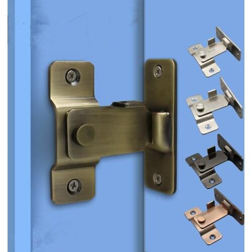 90 Degree Door Sliding Lock Latch Hasps Bending Latch Barrel Bolt Stainless Steel Right Angle Large Door Anti-theft Buckle