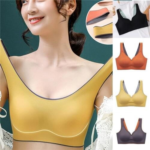 Womens Underwear Seamless Bra Cooling Gathers Shock-proof Pad Push Up Bralette Plus Size Lace Beauty Back Bra Latex 6 Color