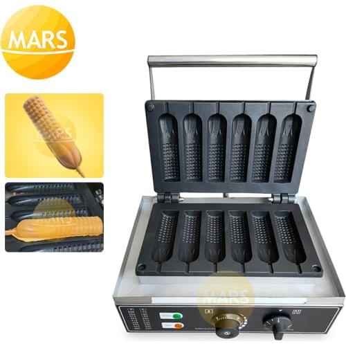 Electric Hot Dog Waffle Maker Non-Stick Coating Crispy Corn French Muffin Sausage Baking Machine, Corn Shaped Hot Dog Baker