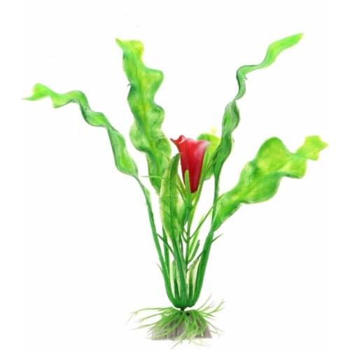 Artificial Flower Simulation Protection Materials PVC Water Plants For Fish Tank Aquarium Accessories Decoration 18cm