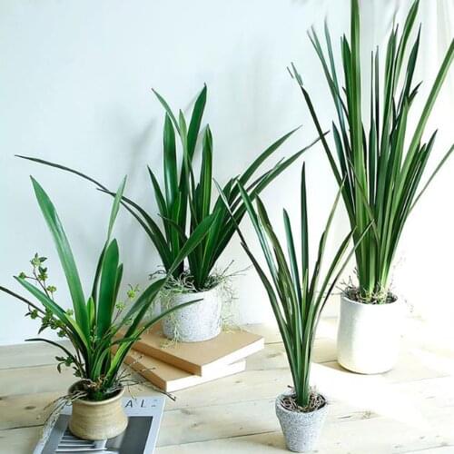 Artificial Cymbidium Leaf Artificial Green Plants for Wedding Home Garden Decoration Fake Plastic Plant DIY Plants Bonsai
