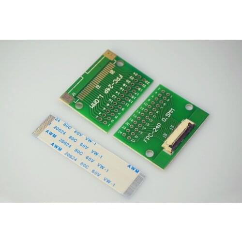 2 Sets FFC FPC Cable 24 Pin 0.5mm Pitch to 2.54 mm through hole DIP PCB Adapter 100 200 300 mm Same Contact Sides