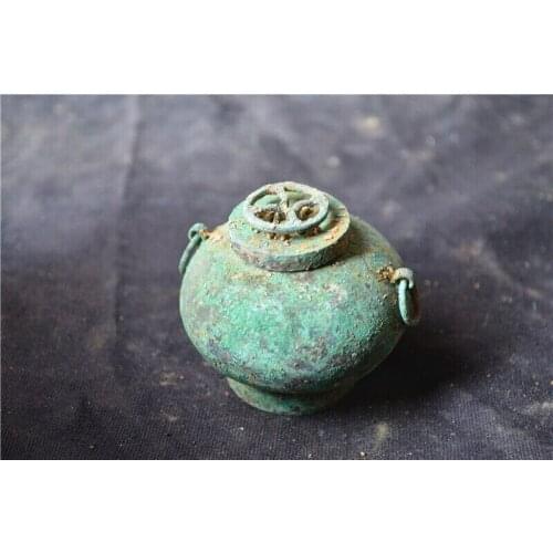 Chinas old bronzes Bronze Storage Medicine tank container Cover can