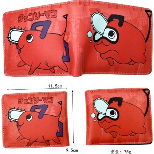 Anime Chainsaw Man Pochita Cosplay Unisex Wallet Cartoon Printed Purse PU Leather Folded Money Bag Card Holder Fashion Gifts