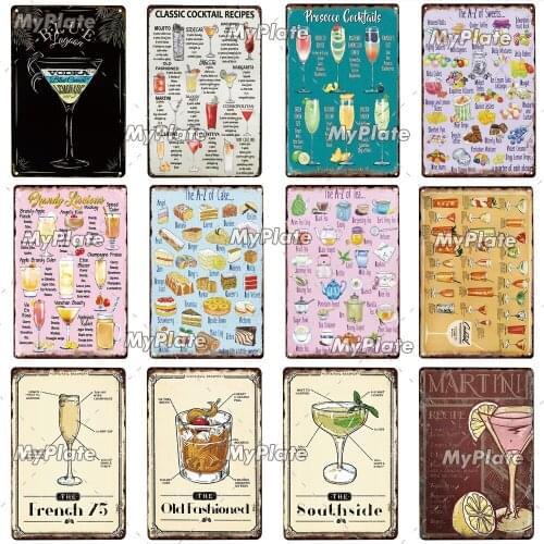 Cocktail Shoot Metal Sign Vintage Tin Sign Home Decor For Bar Pub Club Decoration Metal Plaque Painting Art Poster Decor
