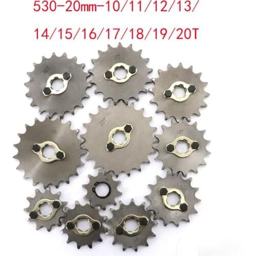 Motorcycle Parts Sprocket 530 10T 11T 12T 13T 14T 15T 16T 17T 18T 19T 20T 20mm Gear for Dirt Pit Bike ATV Quad Go Kart Buggy