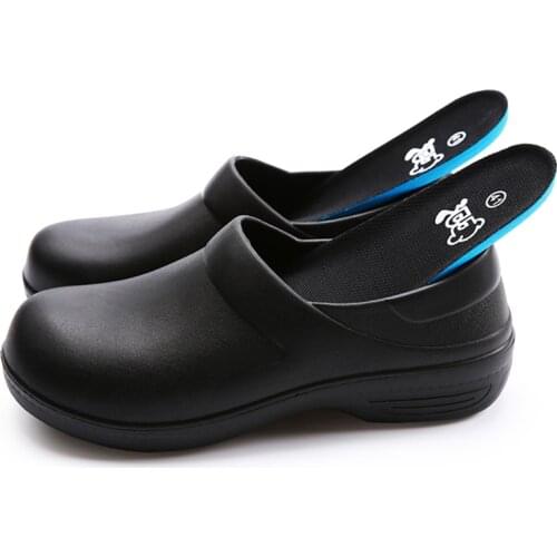 Mens Chef Shoes Nonslip Safety Work Shoes For Kitchen Cook Garden Work Clogs Oil Water Resistant