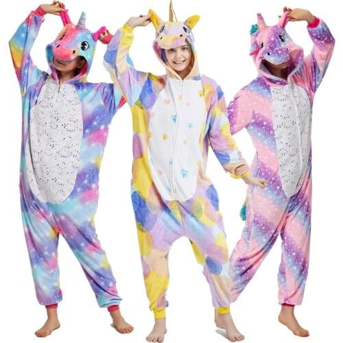 Unicorn Onesies Zipper Soft Flannel Pajama Unisex Women Adult Sleepwear Funny Cute Animal Kigurumis Cartoon Overalls Jumpsuit
