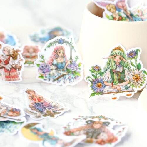 21PCS Mori Girl Elf Fantasy Stickers Crafts And Scrapbooking stickers book Student label Decorative sticker DIY Stationery