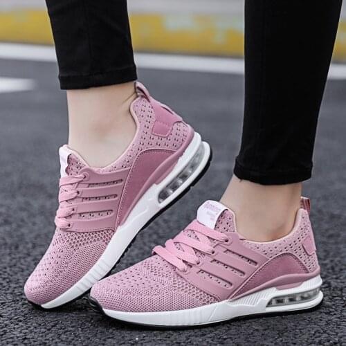 2021 New Mesh Lace-up Outdoor Sneakers Brand Fitness Shoes Running Shoes Breathable Unisex Air Cushion Woman Sports Shoes Brand