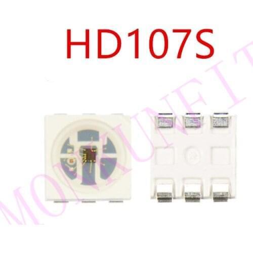New 1000pcs HD107S(Similar APA102) LED Chip 5050 SMD RGB Intelligent Control Integrated LED Light Source APA107S Chip 26+kHz PWM