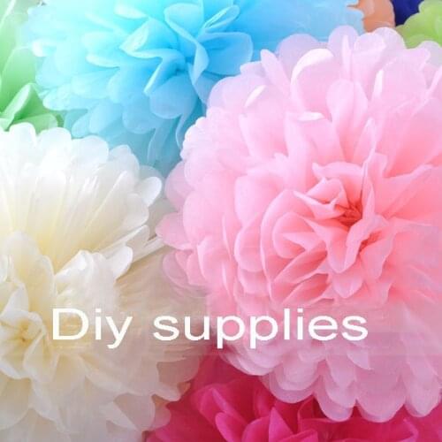 Wholesale 10" inch 25cm 100 pcs/lot Tissue Paper Pom poms Flower Ball Wedding Backdrop Hanging Decoration Party Supplies