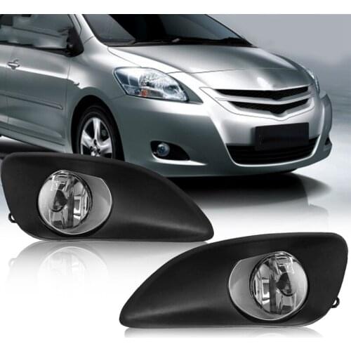 Pair Halogen Fog Light Cover Lamp Assembly with Bulb Cable & Switch for Toyota Vios/Limo Yaris Sedan 2007-2013