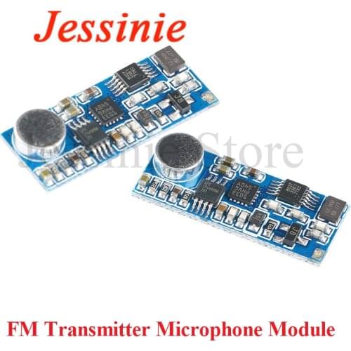 Mini FM Wireless Transmitter Microphone Module Mono Single Channel Transmitter Board Serial Port Control DC 3V-5V 76M-108MHz