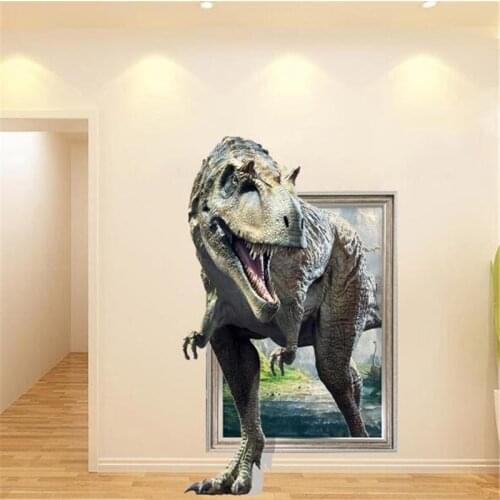 3D ancient dinosaur wall sticker bedroom home decoration jurassic period animal movie poster wall stickers for kids rooms
