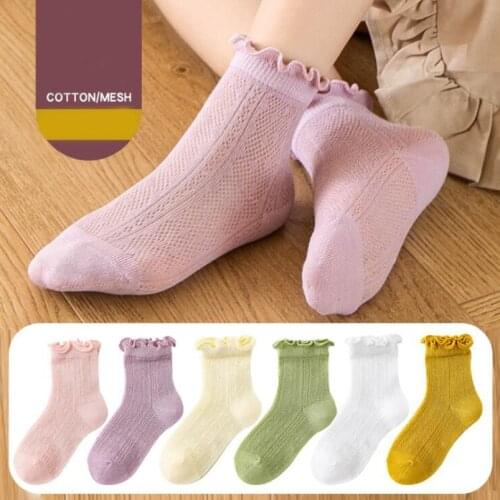 Adorable Newborn Baby Summer Socks Cozy Fungus Edge Socks for Girls Clothes Kids Toddler Ankle Socks Big Girls Children Socks