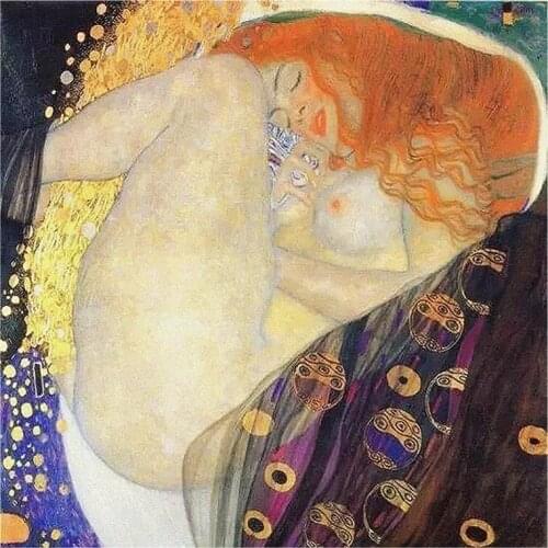 Art works of Danae by Gustav Klimt 5D DIY Diamond Painting Cross Stitch Diamond Embroidery Mosaic Diamond Wall Painting WG557