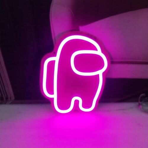Drop shipping Among Us Bar Neon Sign Light Party Wall Hanging LED for Xmas Shop Window Art Wall Decor Neon Lights Lamp Ba