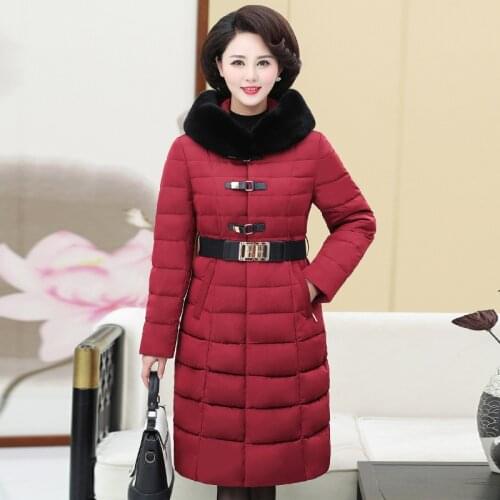 2020 female down jacket hooded long winter coat for women plus size, rabbit fur collar, warm womens jackets 163 kj2590