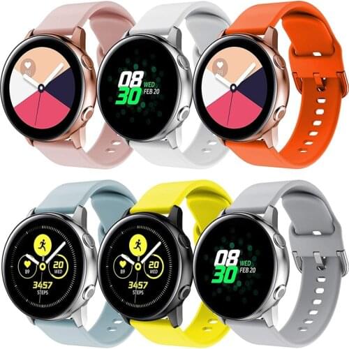 20mm 22mm Silicone Watch Strap For Samsung Galaxy Watch 3 Active 2 Amazfit GTR 42mm 47mm Band For Huawei Watch GT 2e/2 Pro 46mm