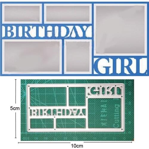 Craft dies Birthday Photo Frame metal cutting dies cut die mold decoration Scrapbook dies knife mould blade punch stencils dies