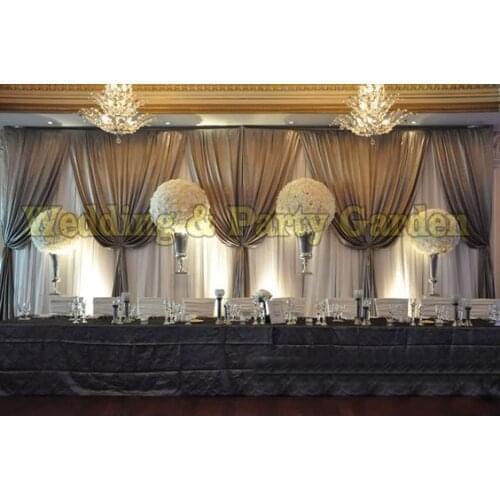 Romantic 3m*6m Luxury Wedding Backdrop with Beatiful Swag Wedding drapery and curtain marriage decoration