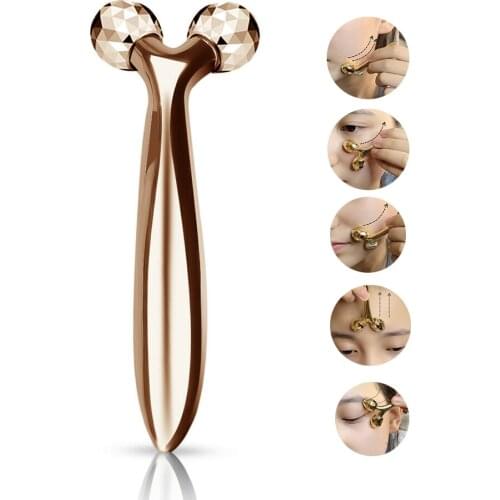 3D Face Roller Massager Facial Massage Handheld Y Shape Wrinkle Remover Face Lift Roller Full Body Relaxation 360 Rotate