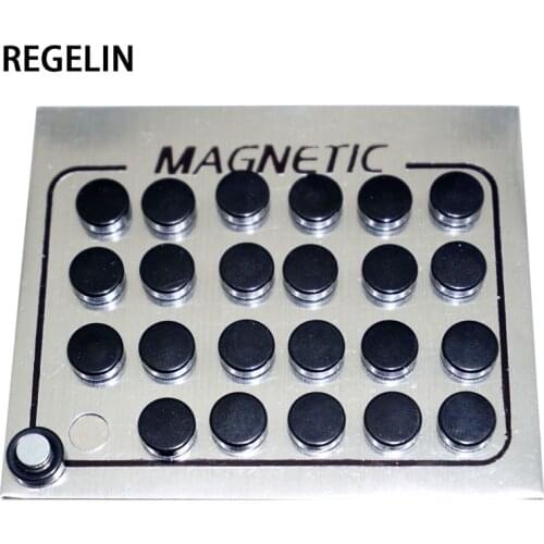 REGELIN 12 Pair/lot 6/8/10mm Round Colorful Magnet Stud Earring Puck Women Mens Magnetic Fake Ear Plug Jewelry