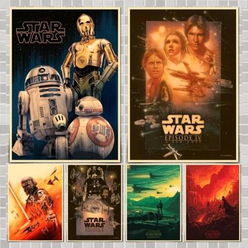 Star Wars Series Movie Poster Wall Stickers For Home Room Bar Decor Art